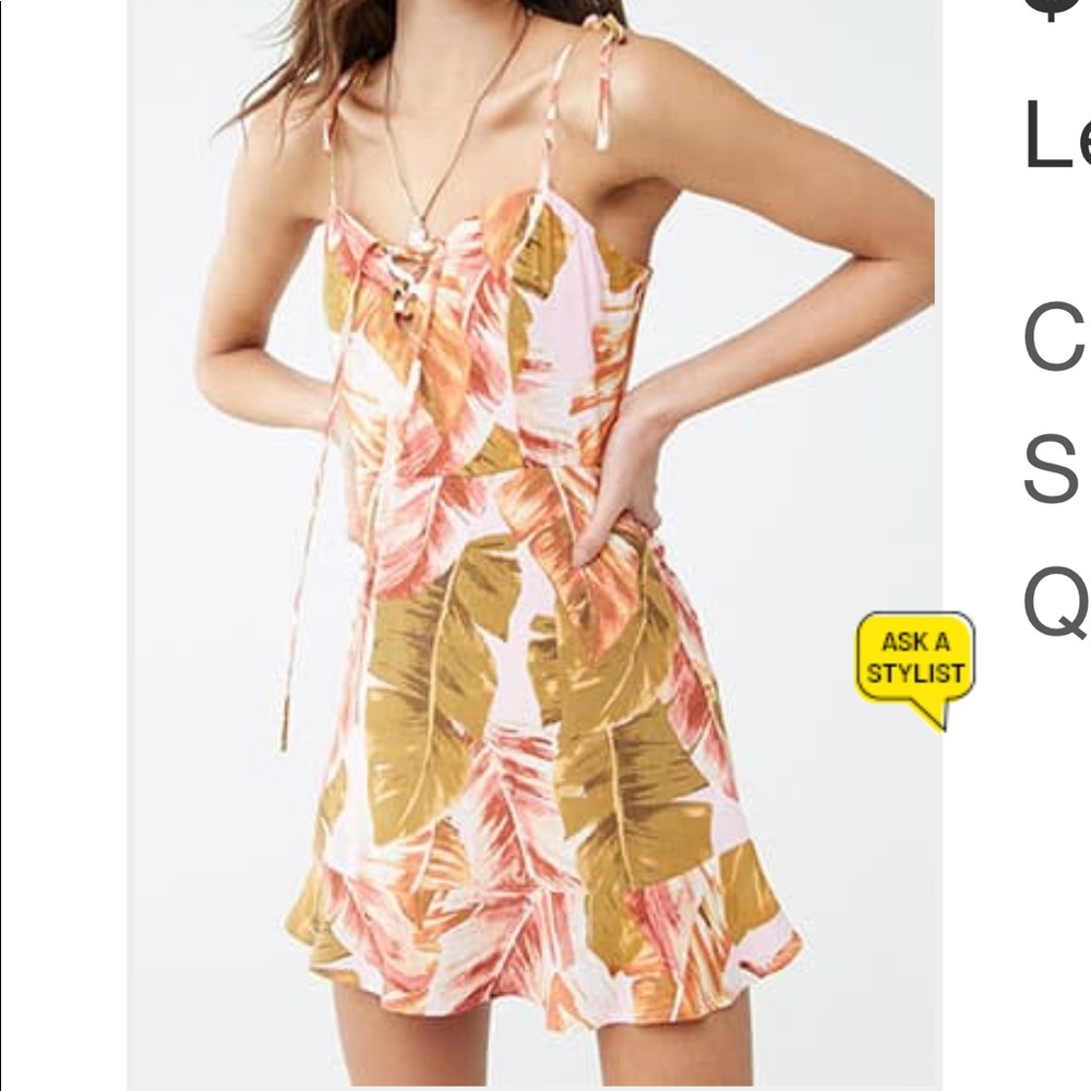 NWT F21 Hawaiian Leaf Print Mini Dress S